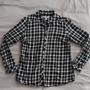 Women's Croft & Barrow XSP black & white flannel